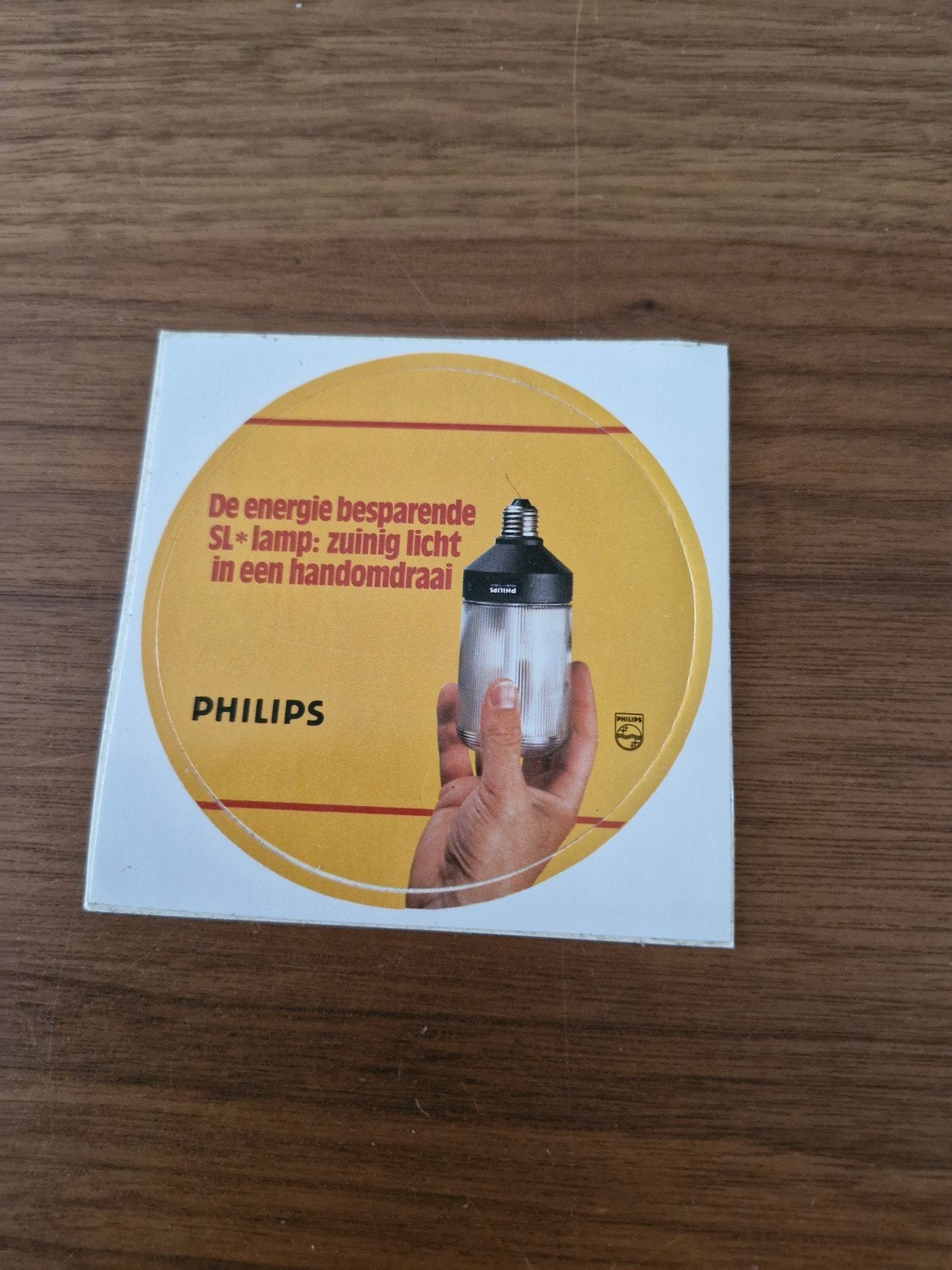 11147 Vintage Philips SL lamp sticker - Energiezuinig licht, Ophalen of Verzenden, Gebruikt, Sticker