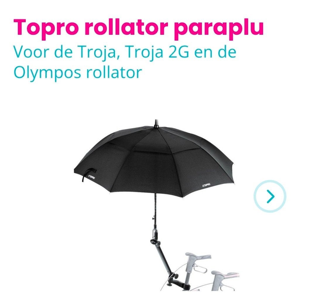 nieuwe Topro rollator paraplu
Voor de Troja, Troja 2G en de, Ophalen of Verzenden, Opvouwbaar, Nieuw