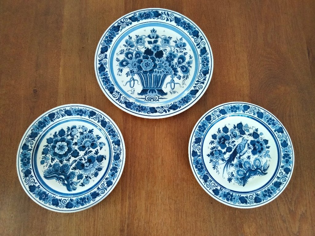 Delfts blauwe borden set van 3, Antiek en Kunst, Ophalen