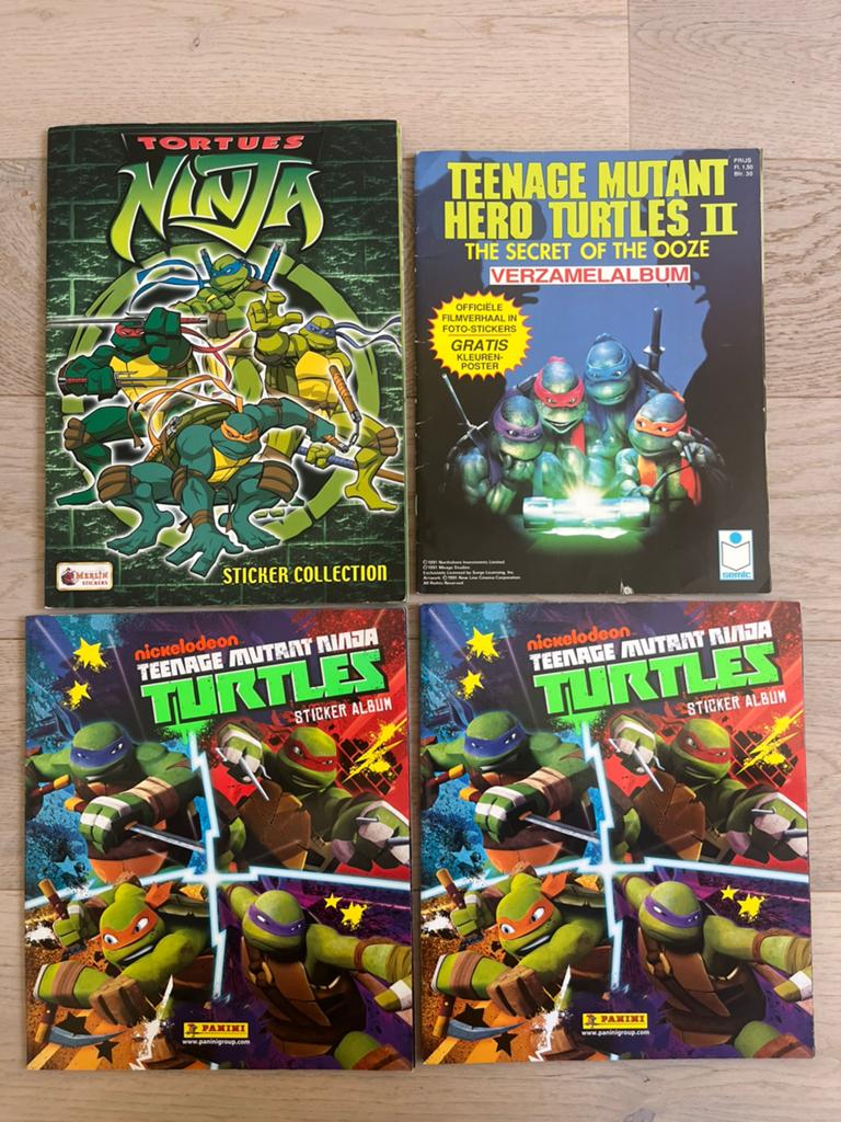 4x Teenage Mutant Ninja Turtles Stickeralbums Merlin Panini, Verzenden, Zo goed als nieuw