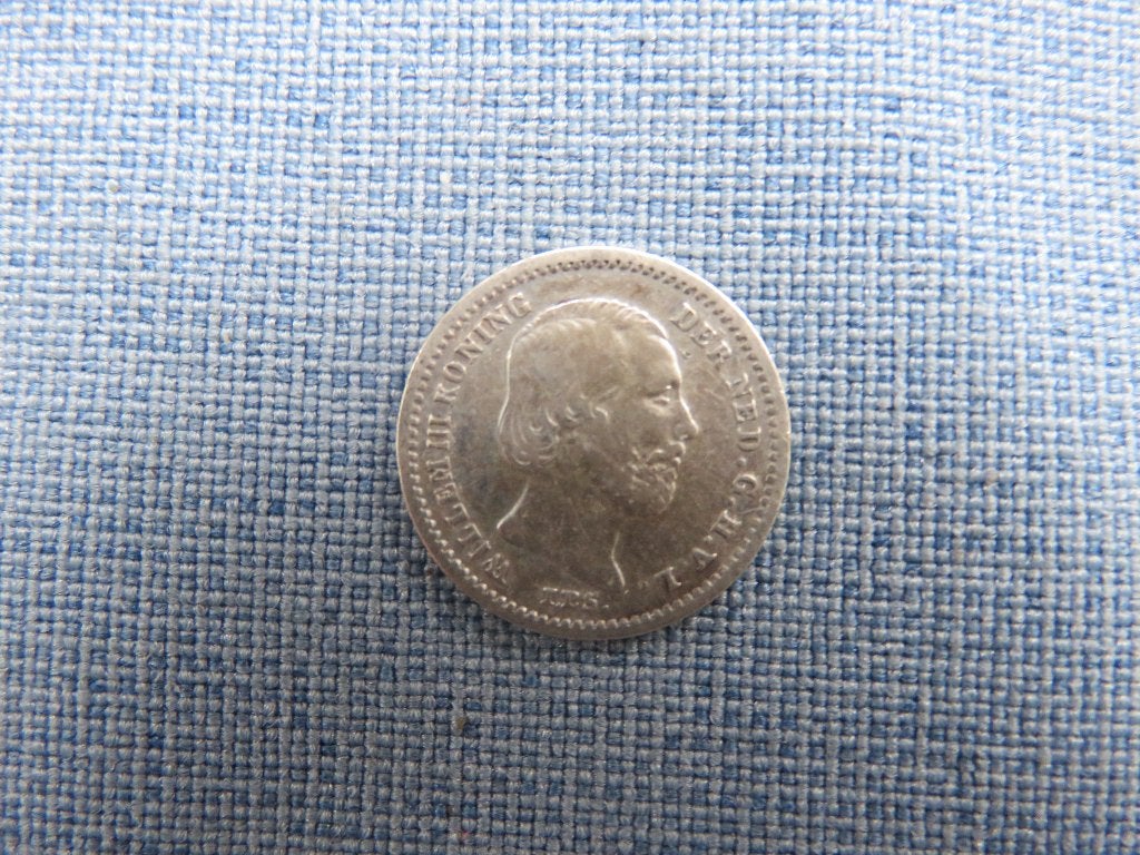 5 cent stuk van Willem 3 in zilver - 1863, Koning Willem III, Zilver, Ophalen of Verzenden, Losse munt