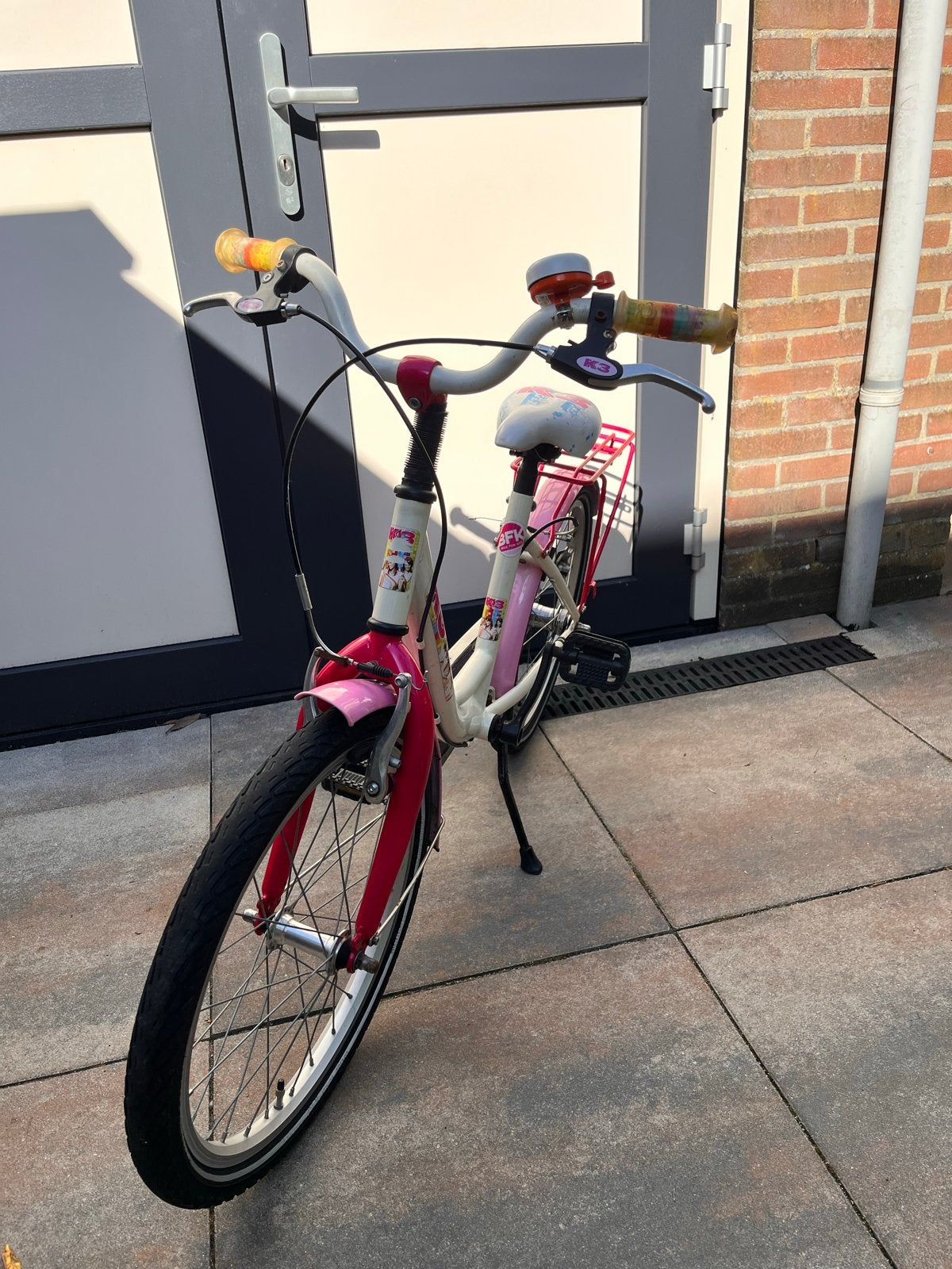 Kinderfiets K3 roze/wit 20 inch, Ophalen, Gebruikt, Velgrem, 16 tot 20 inch