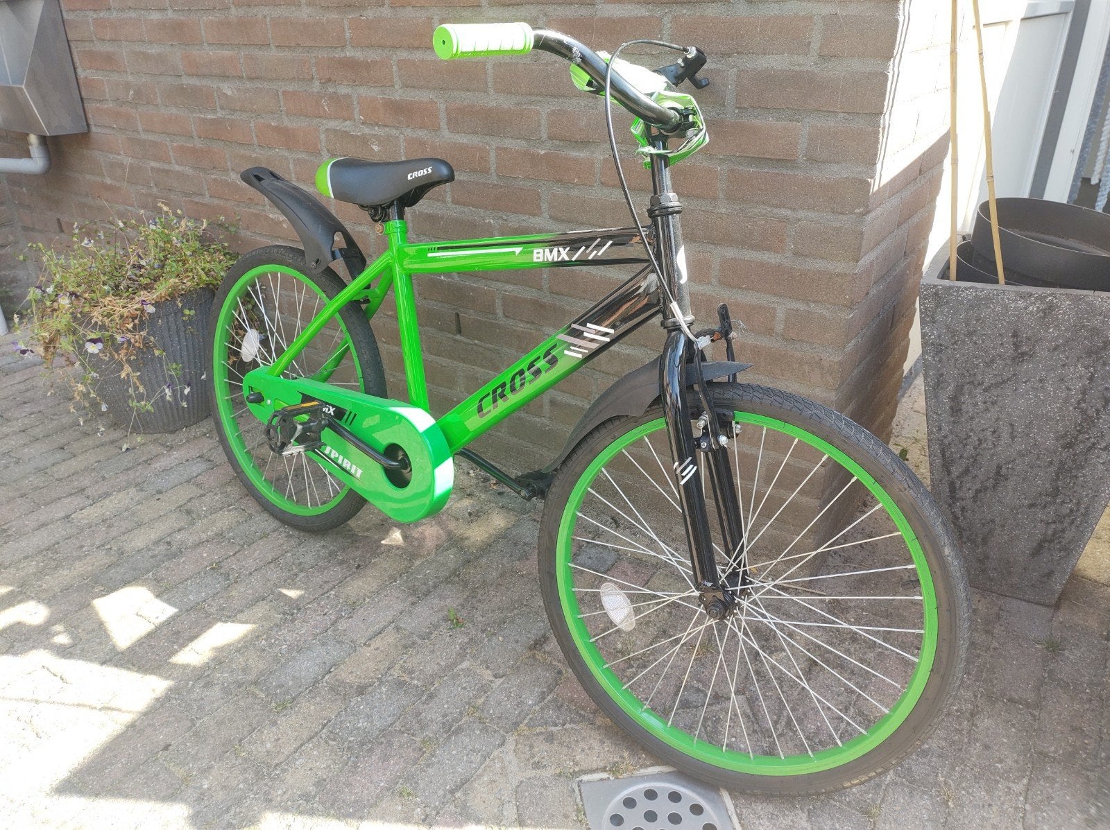 Cross BMX Spirit 22 inch - Groen/Zwart, Ophalen, Gebruikt, Staal, Velgrem