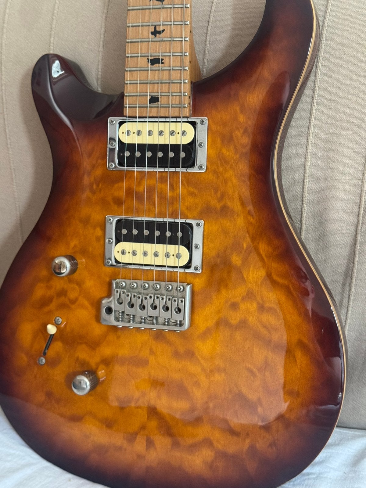 PRS SE Custom24 Ltd Edition Quilt Roasted MN LH, Gebruikt, Paul Reed Smith, Met versterker, Ophalen of Verzenden