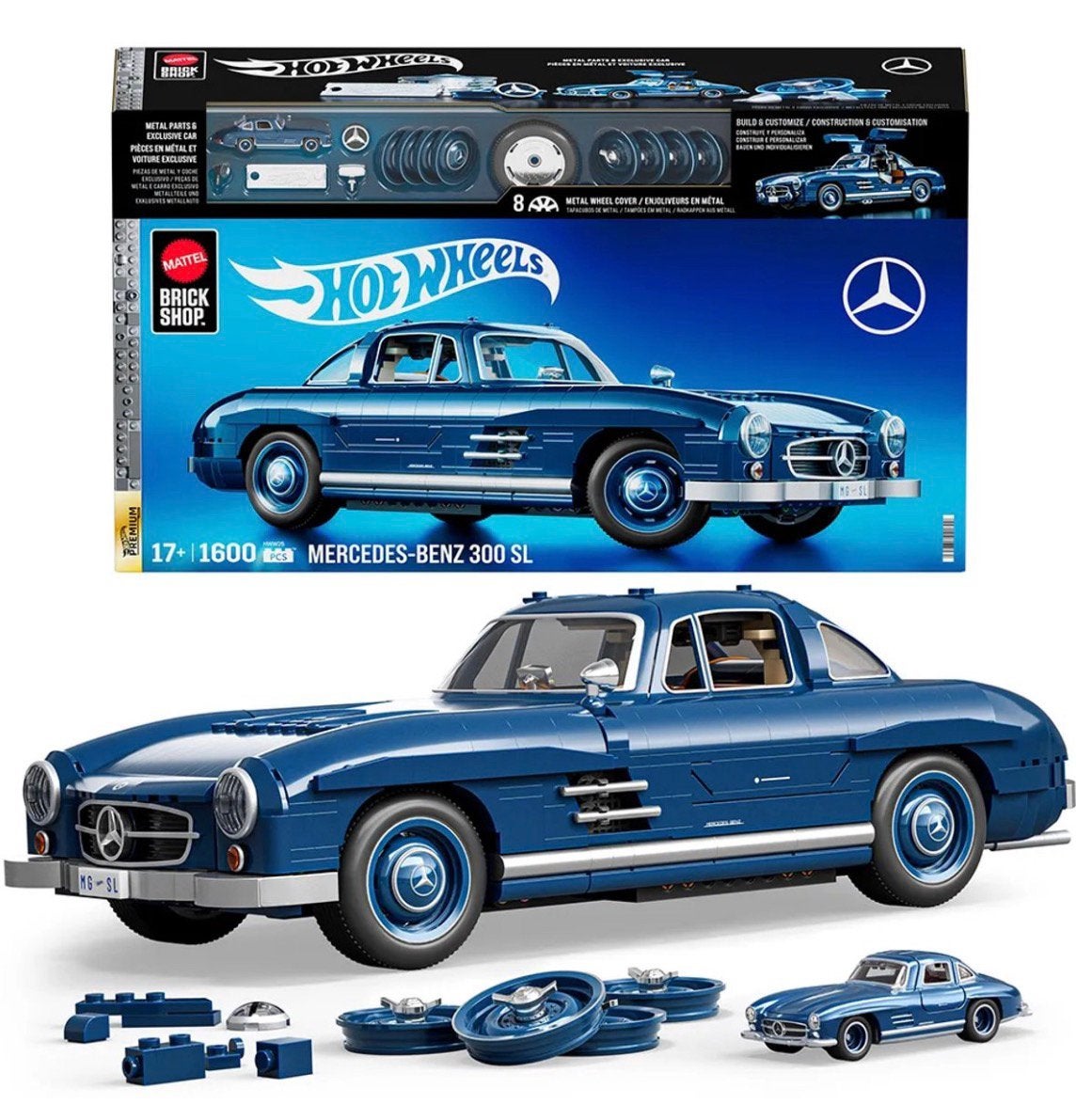Nieuwe Mattel Hot Wheels Mercedes-Benz 300 SL Bouwset (1600, 1:50 of kleiner, Auto, Nieuw, Ophalen