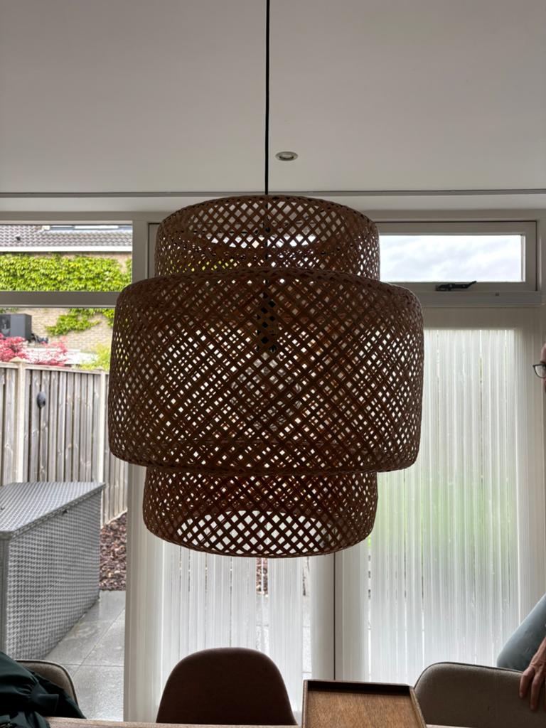 Ikea Rieten Lamp, Huis en Inrichting, Ophalen, Zo goed als nieuw, Rond