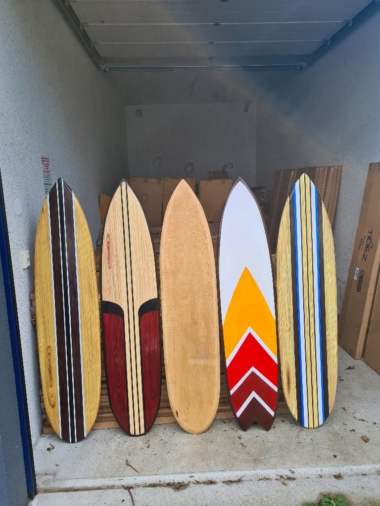 Decoratieve houten surfplank - surfboard deco 160cm OP=OP