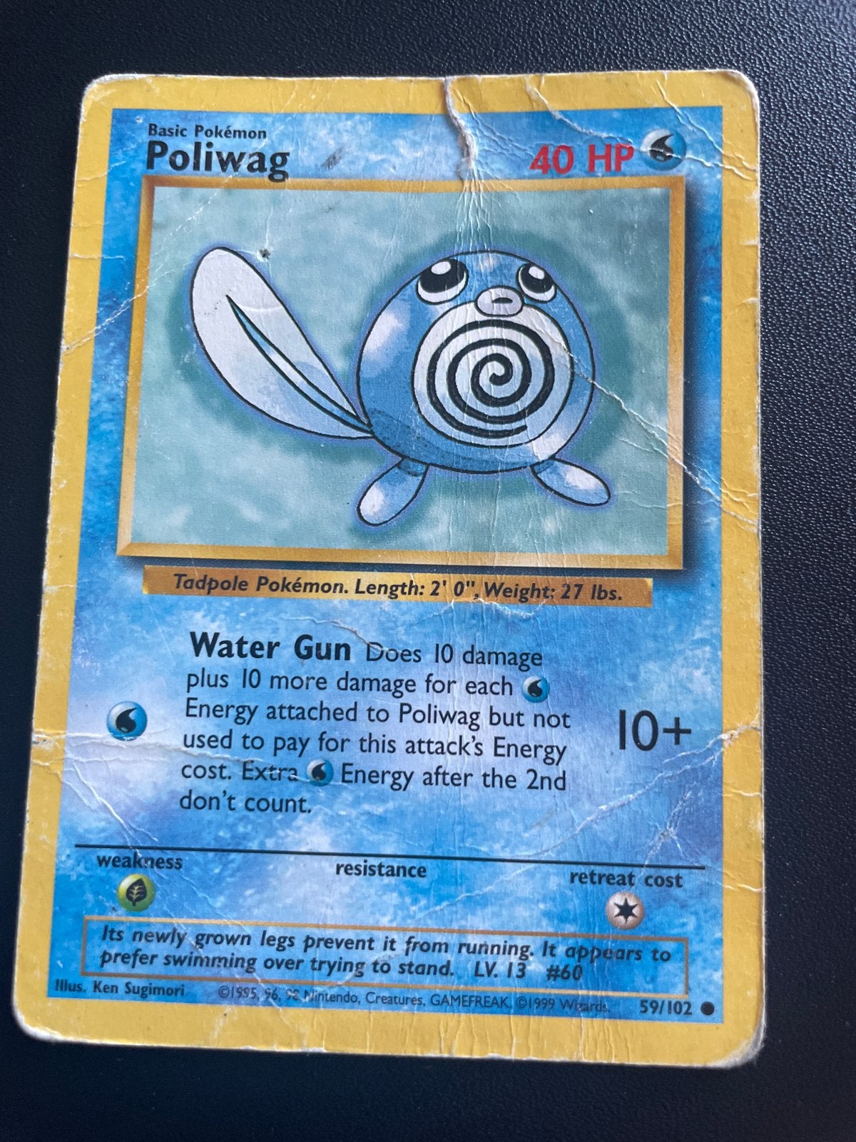 Poliwag Pokémon kaart - Zeer Gebruikt, Ophalen of Verzenden, Gebruikt, Losse kaart