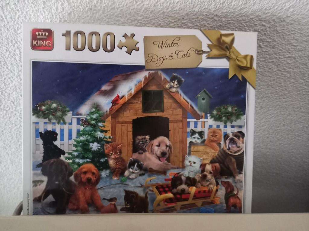 Legpuzzel 1000 stukjes "Winter Dogs & Cats" King, Ophalen of Verzenden