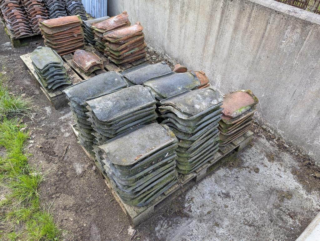 Oud hollandse dakpannen te koop, zwart en rood, Ophalen, Gebruikt, Steen of Klei, 15 m² of meer