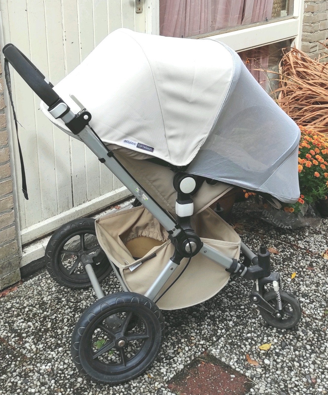 Bugaboo UV - zonnekap en klamboe zilver (code: 80600SS02), Kinderen en Baby's, Ophalen of Verzenden, Zo goed als nieuw