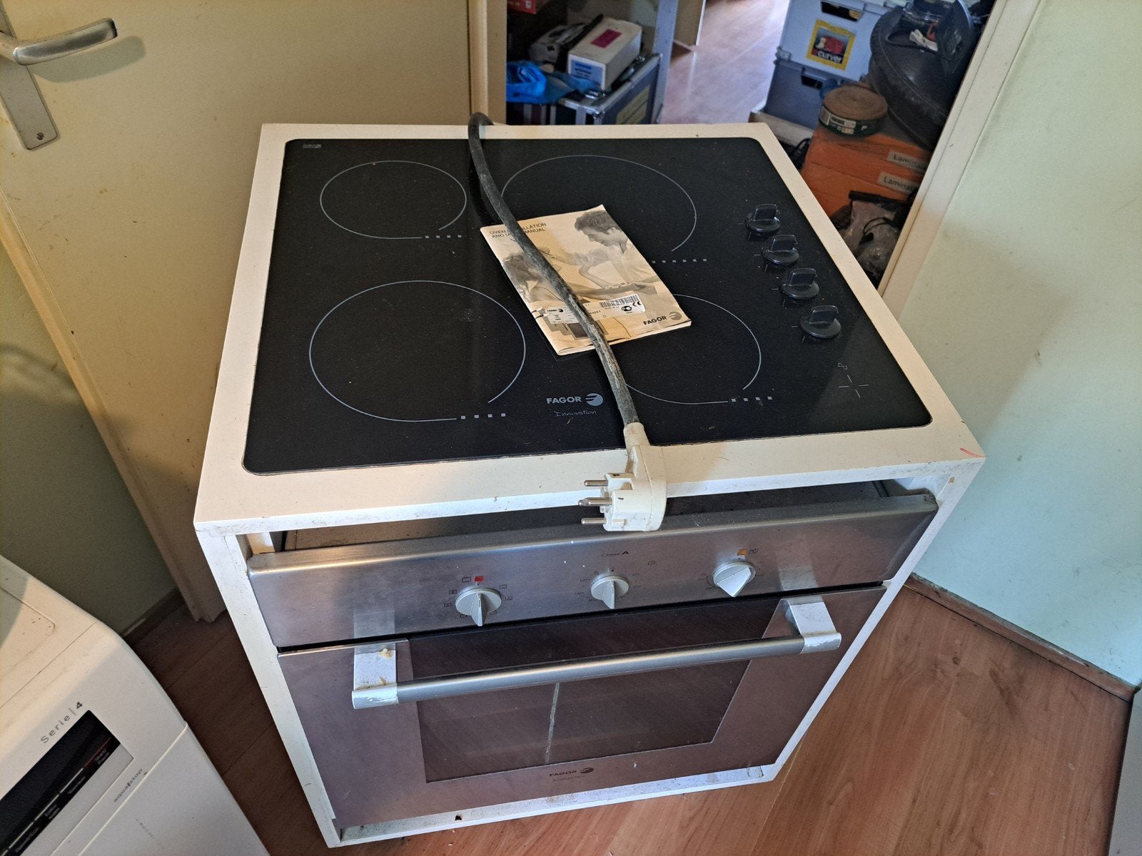 Fagor Inbouw keramische Kookplaat met Oven, Ophalen, Gebruikt, Minder dan 85 cm, Hete lucht