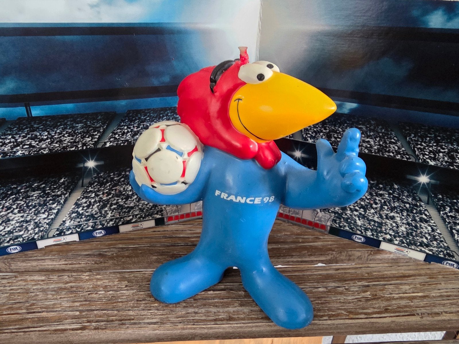 Voetbal WK 1998 Frankrijk Mascotte Footix kaars, Ophalen, Zo goed als nieuw, Overige typen