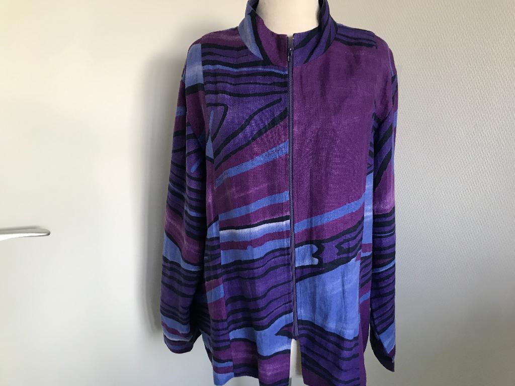 Skandika linnen jasje XXL blauw en paars, Verzenden, Zo goed als nieuw, Maat 46/48 (XL) of groter, Blauw