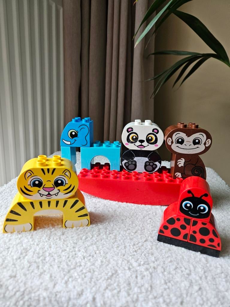 Duplo Dierenboot met Olifant, Panda, Aap, Tijger, Lieveheers, Inclusief minifiguren, Gebruikt, Overige thema's, Ophalen of Verzenden