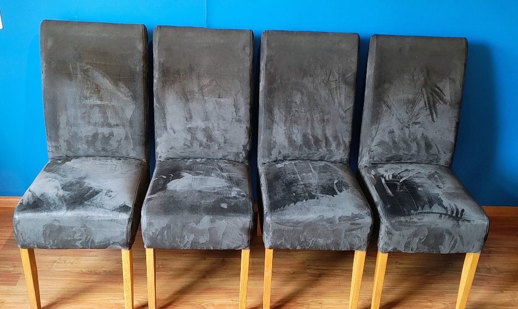 4 eettafelstoelen te koop, Ophalen, Hout, Gebruikt, Bruin