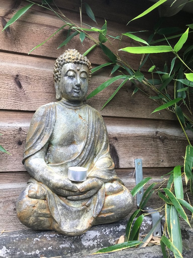 Roestende wand Boeddha voor kaarsje voor binnen en buiten, Overige materialen, Verburgt Vintage, Nieuw, https://verburgtvintage.nl/#contact