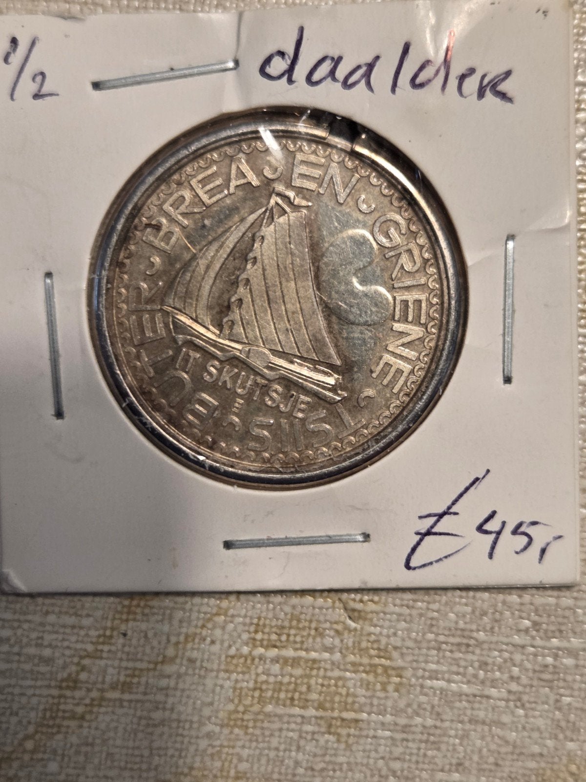 Zilveren 1/2 Daalder 'Boter, Brea en Griene Tsiis' (1942), Ophalen of Verzenden, Vóór koninkrijk