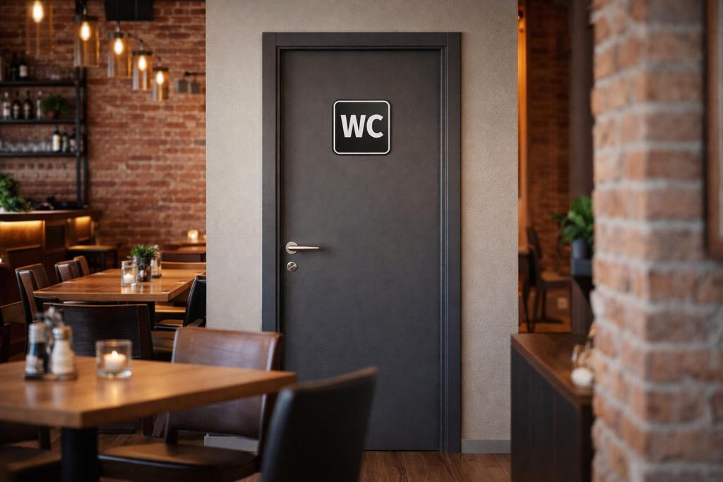 Modern WC Toilet Deurbordje - Zwart/Wit Design, Verzenden, Nieuw