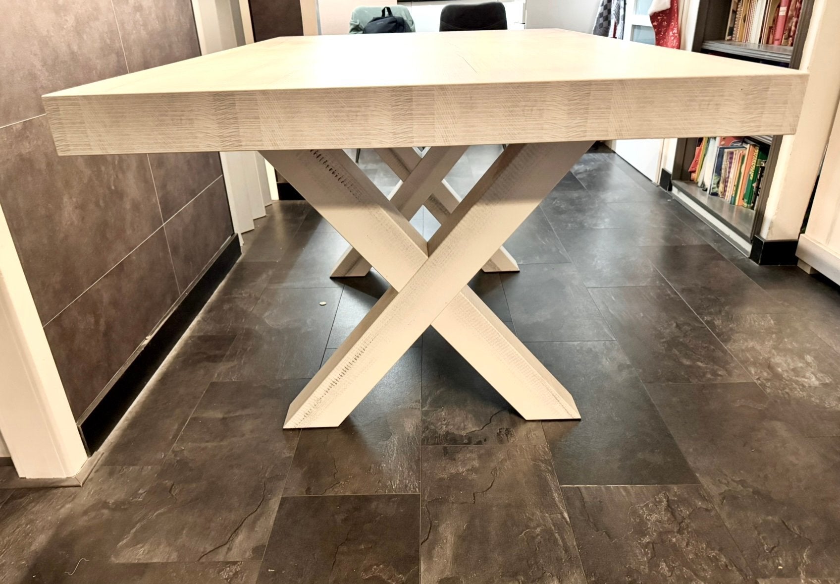 Whitewash eettafel (1,64 x 103,5 x 0,78), Ophalen, Gebruikt, Vier personen, Rechthoekig