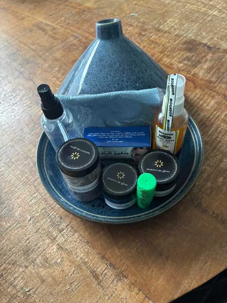 Luxe Marokkaans Hamam Verzorgingspakket Wellness Set, Ophalen of Verzenden, Nieuw, Gehele gezicht, Reiniging