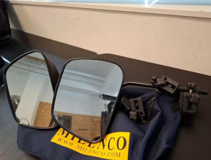 Milenco Universele Caravanspiegels - Set met Opbergtas, Ophalen of Verzenden, Zo goed als nieuw