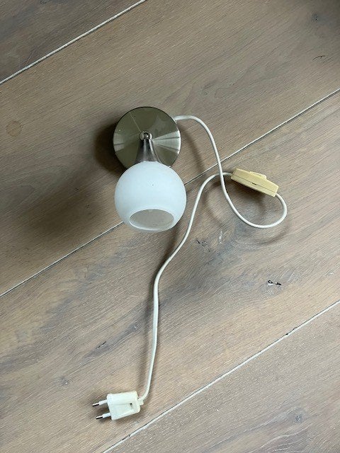 RVS wandlamp, Huis en Inrichting, Gebruikt, Ophalen of Verzenden, Glas, Wandspot