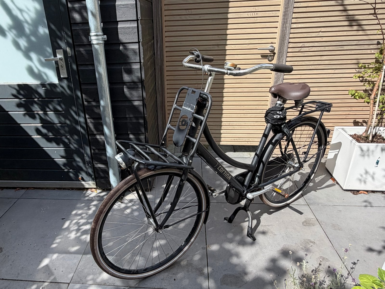 Zwarte Cortina fiets met zitje voorop, Fietsen en Brommers, Ophalen, Gebruikt, Overige merken, Versnellingen
