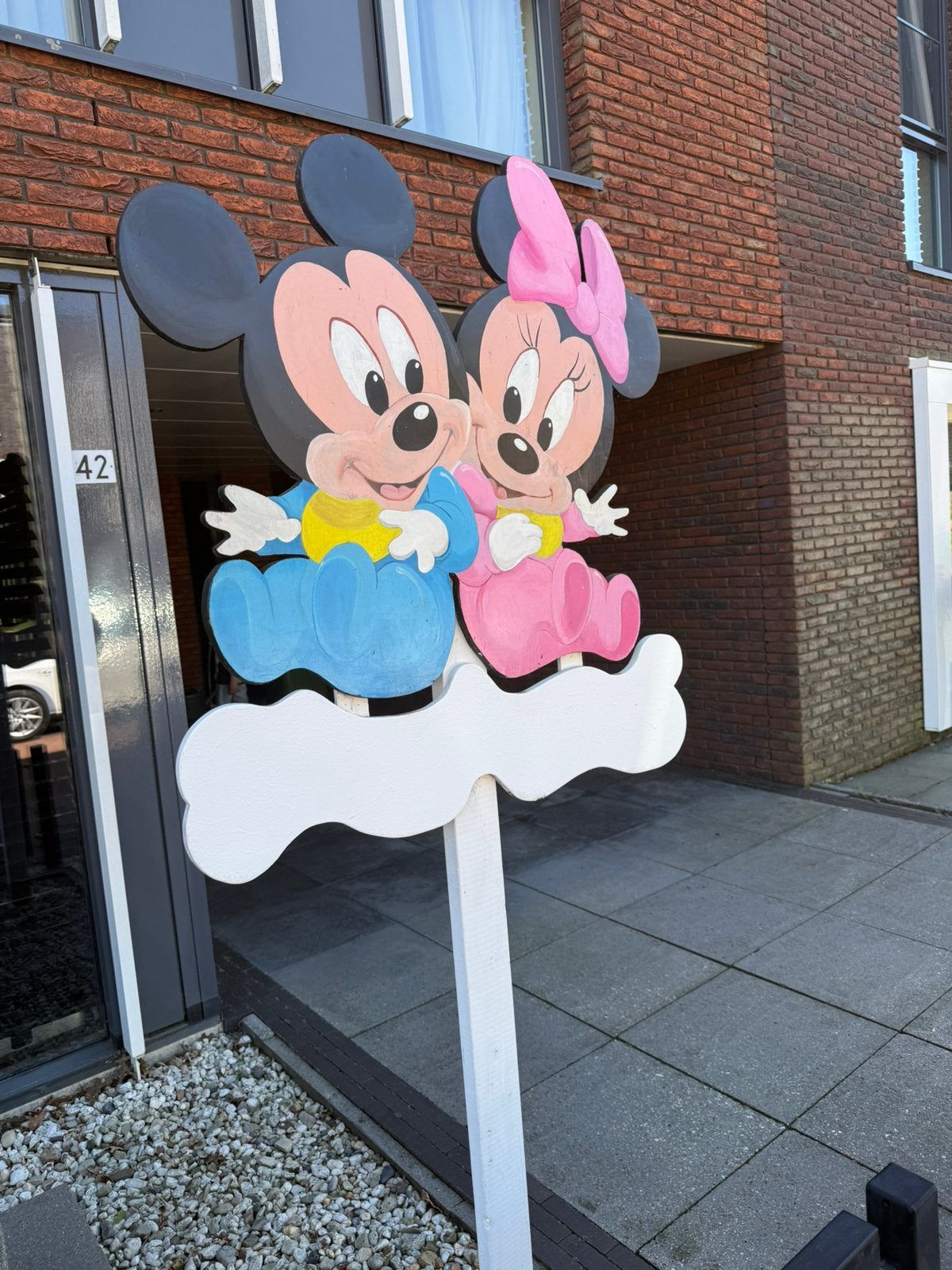 Geboortebord tweeling jongen meisje, Ophalen, Gebruikt