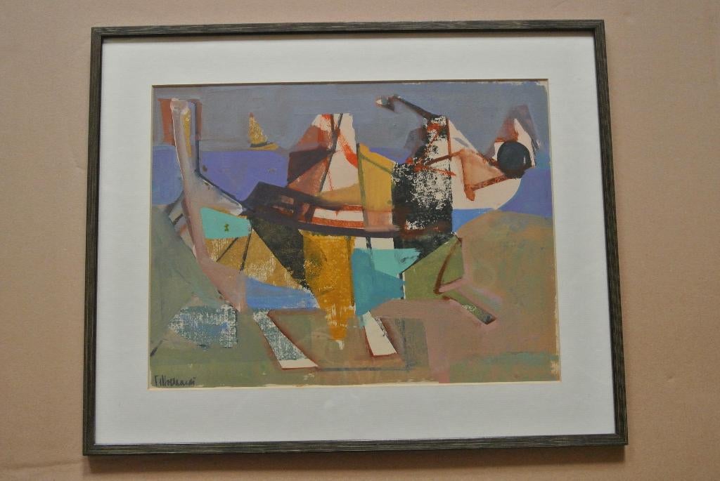 frans hollaardt gemengde techniek/collage, Ophalen of Verzenden