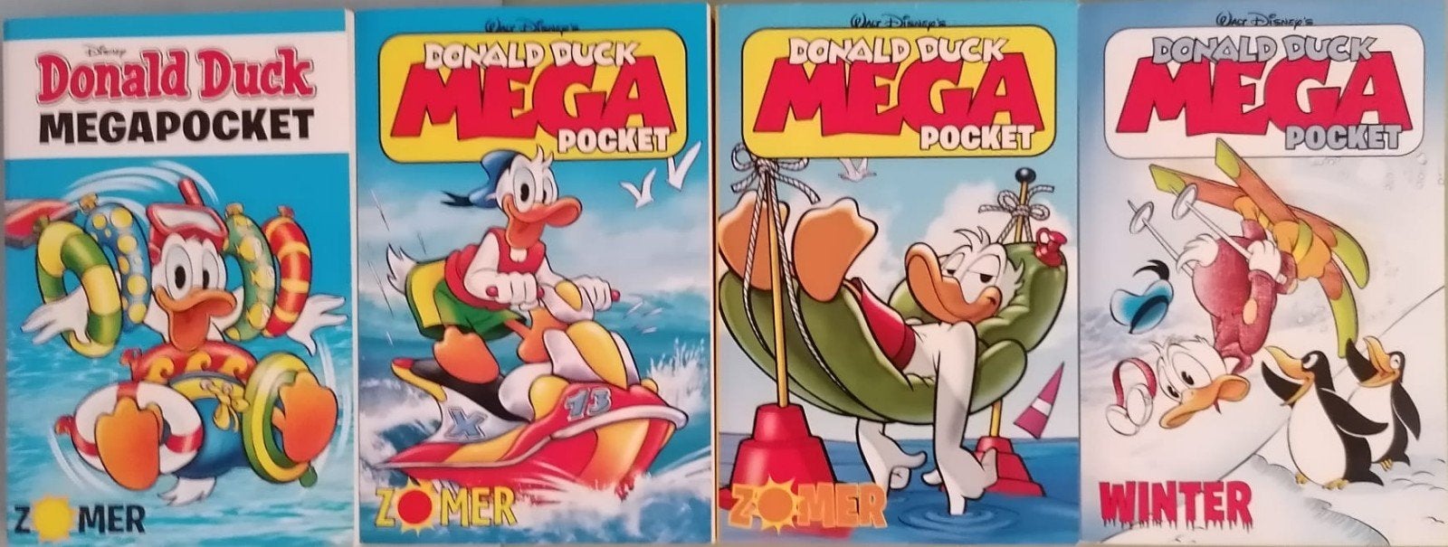 Donald Duck Megapocket Zomer & Winter - 4 stripboeken, Meerdere stripboeken, Ophalen, Zo goed als nieuw