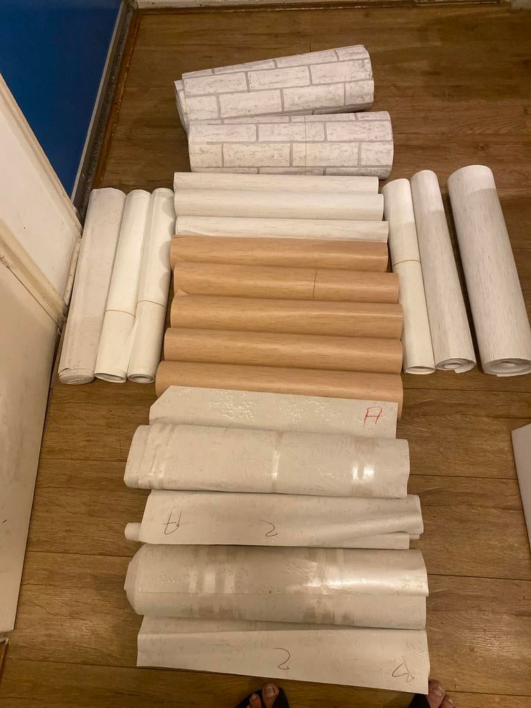 Diverse rollen behang - verschillende stijlen en kleuren, Ophalen of Verzenden, Wit