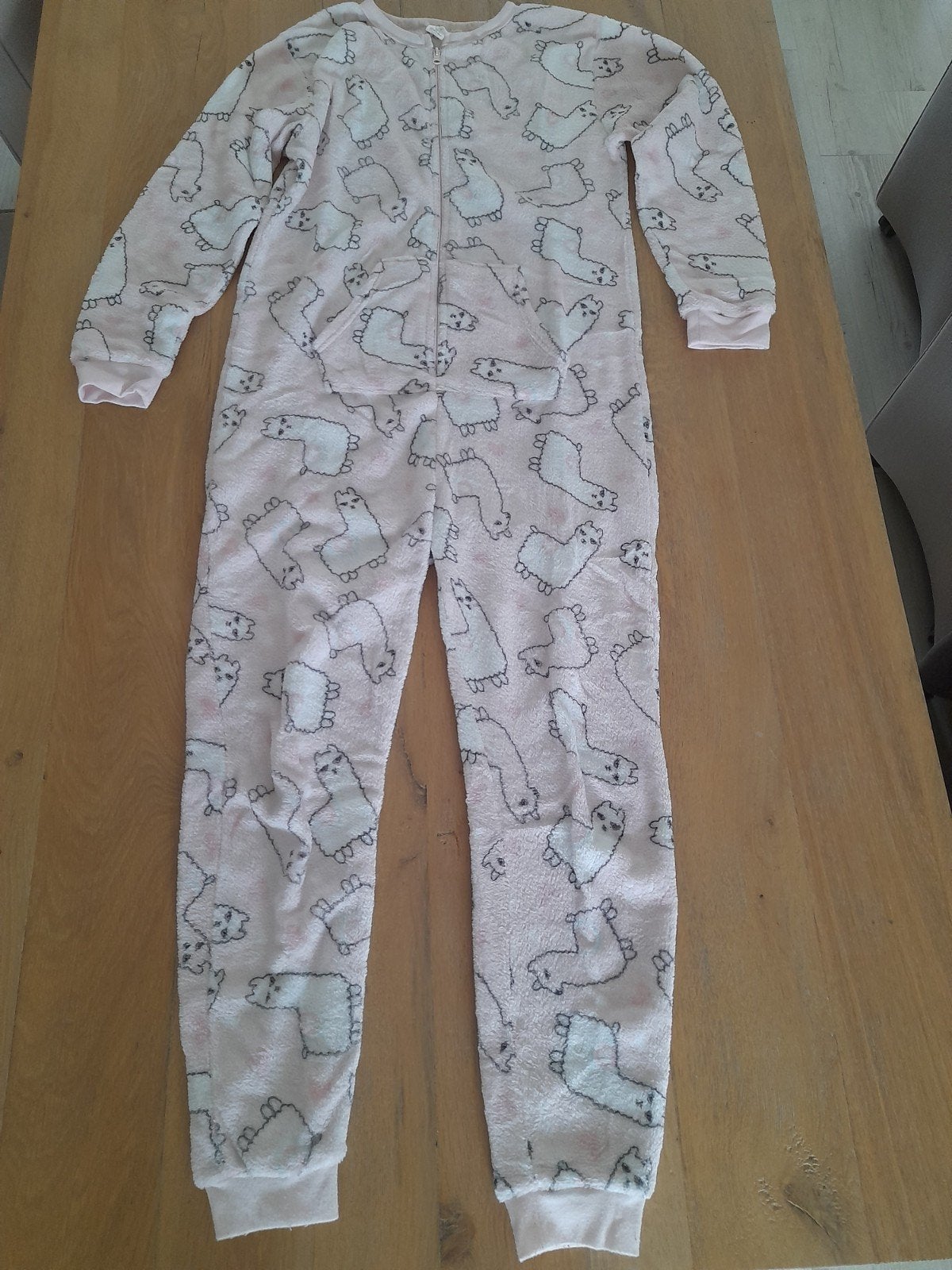 Roze onesie met lama's - L/XL, La La Llama, Ophalen, Gedragen, Maat 46/48 (XL) of groter