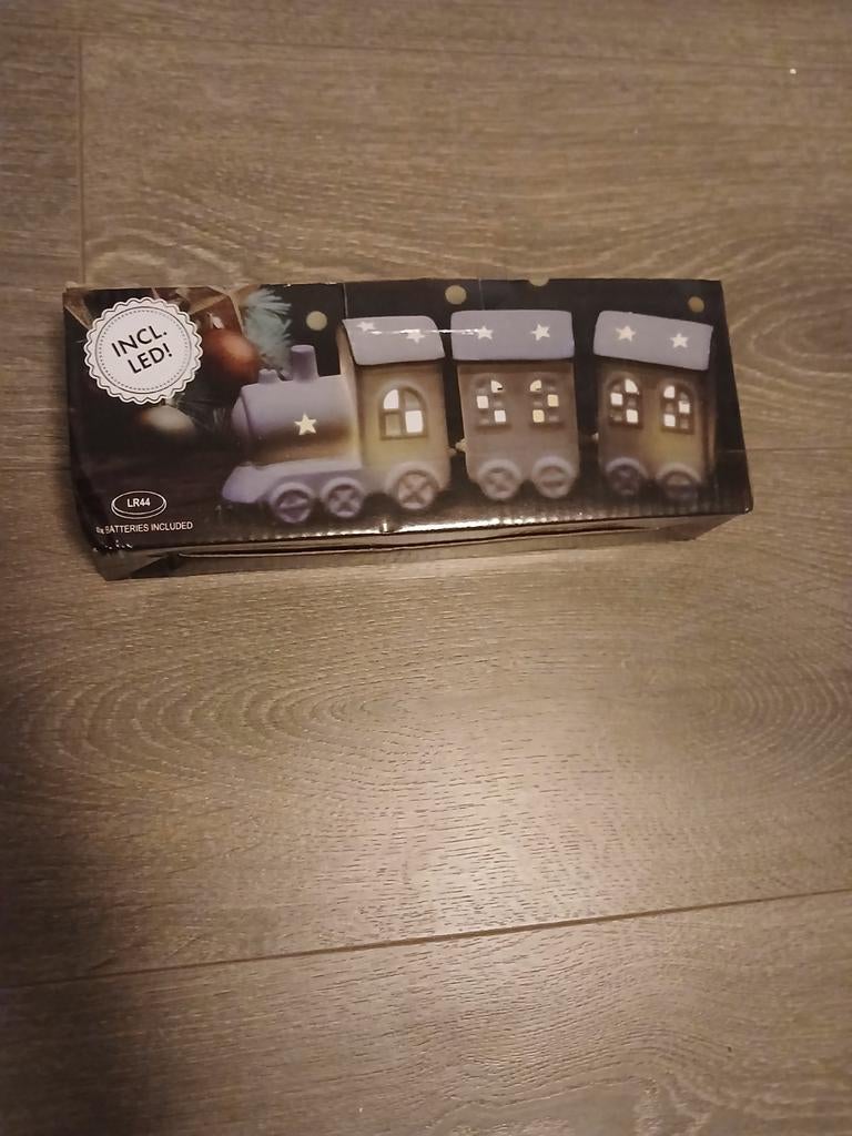 Verlichte Trein Decoratie met LED - Inclusief Batterijen, Ophalen