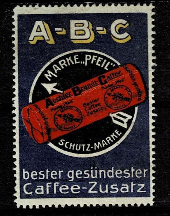sluitzegel Duitsland ABC CAFFEE-ZUSATZ, Ophalen of Verzenden, Overige thema's