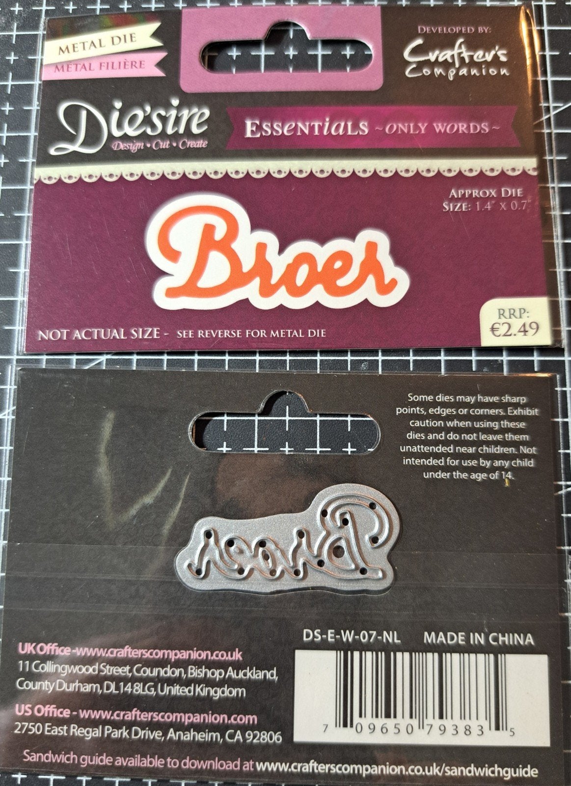 Die'sire Snijmal 'Broer' - Nieuw in verpakking, Geschikt voor snijden, Verzenden, Gereedschap of Toebehoren, Nieuw