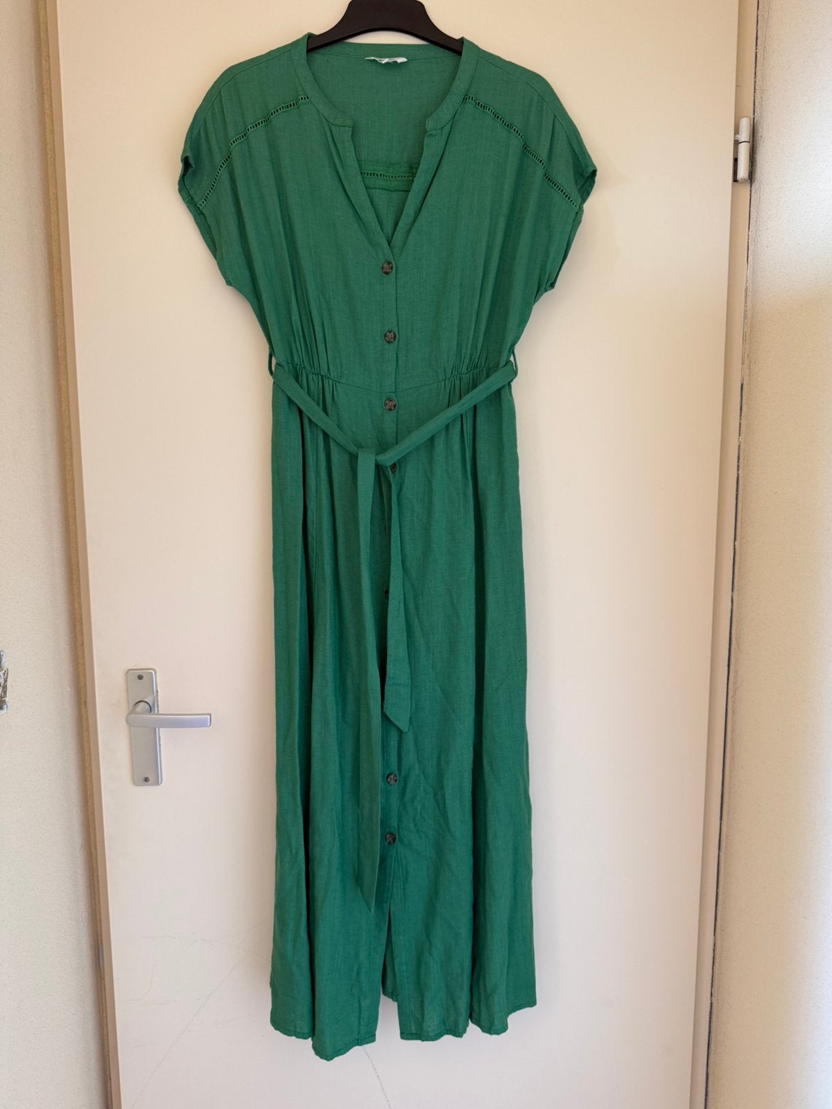 Groene linnen jurk van Bien Bleu in maat S, Verzenden, Nieuw, Maat 36 (S), Onder de knie