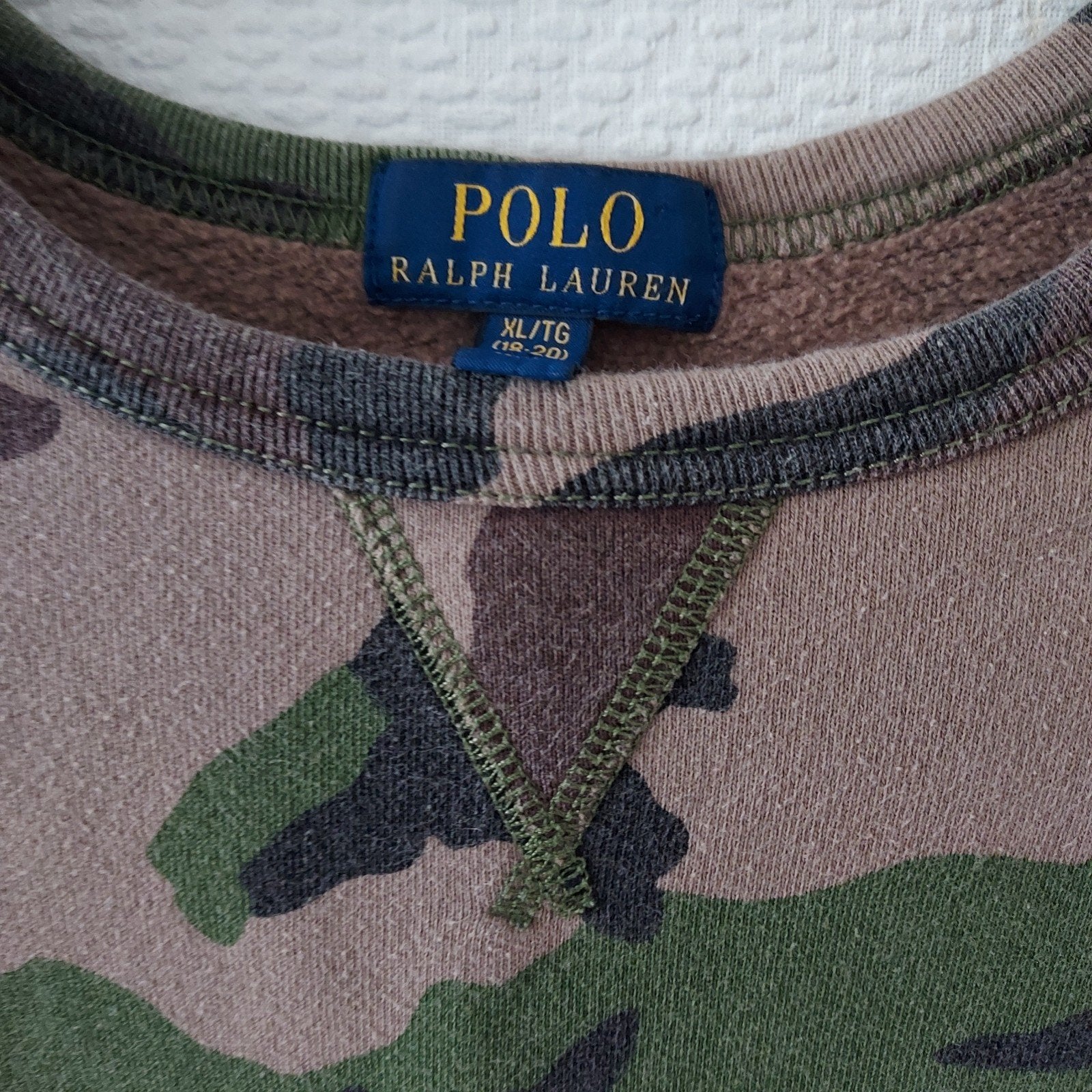 Polo Ralph Lauren Camouflage Sweater XL/TG (18-20), Ophalen of Verzenden, Gedragen, Maat 56/58 (XL), Groen