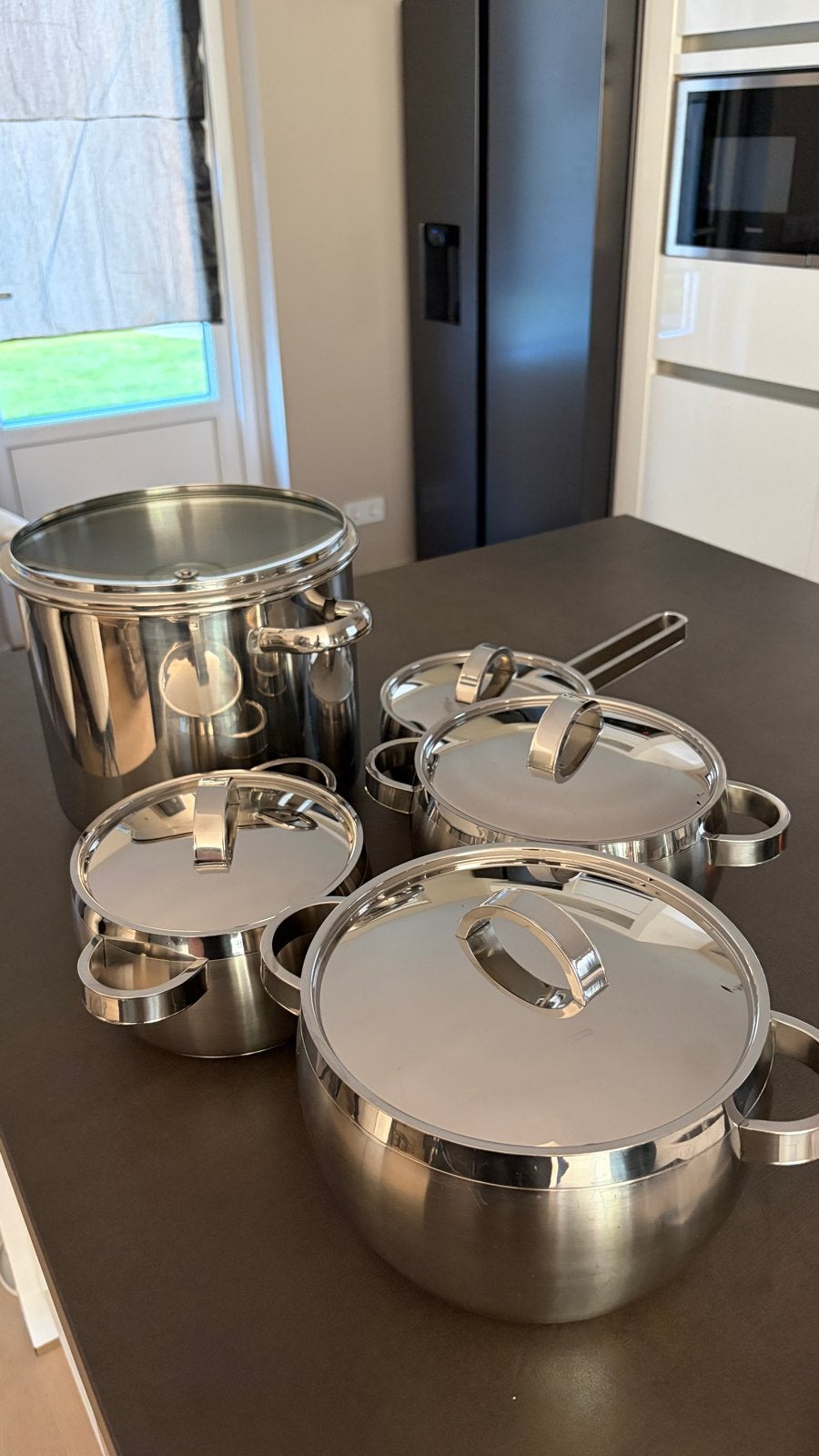 BK Pannenset met 3 kookpannen, steelpan en soeppan, Gebruikt, Inductieplaat, Pannenset, Ophalen of Verzenden