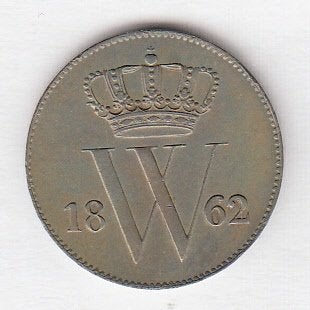 Willem III - 1 cent 1862 UNC TOP exemplaar -Sch.687, Verzenden, Koning Willem III, 1 cent
