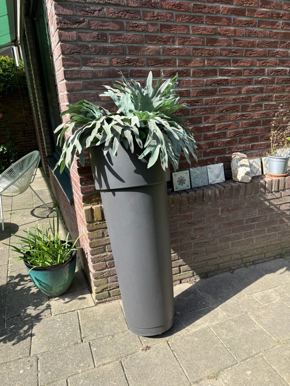 Halve bloempot Pisa, Ophalen, Kunststof, 100 cm of meer, Rond