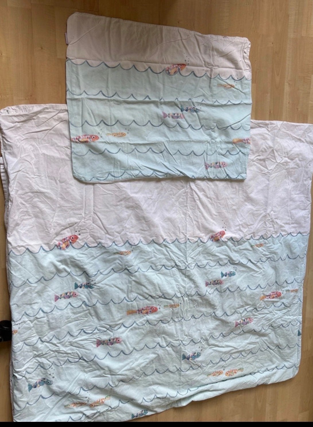 Dekbedovertrek met vissen Covers & Co 140x200 cm, Gebruikt, Eenpersoons, Blauw, Dekbedovertrek