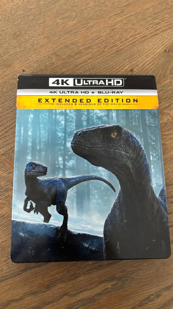Jurassic World Dominion 4K Ultra HD + Blu-ray Extended Ed., Ophalen of Verzenden, Zo goed als nieuw, Actie, Boxset