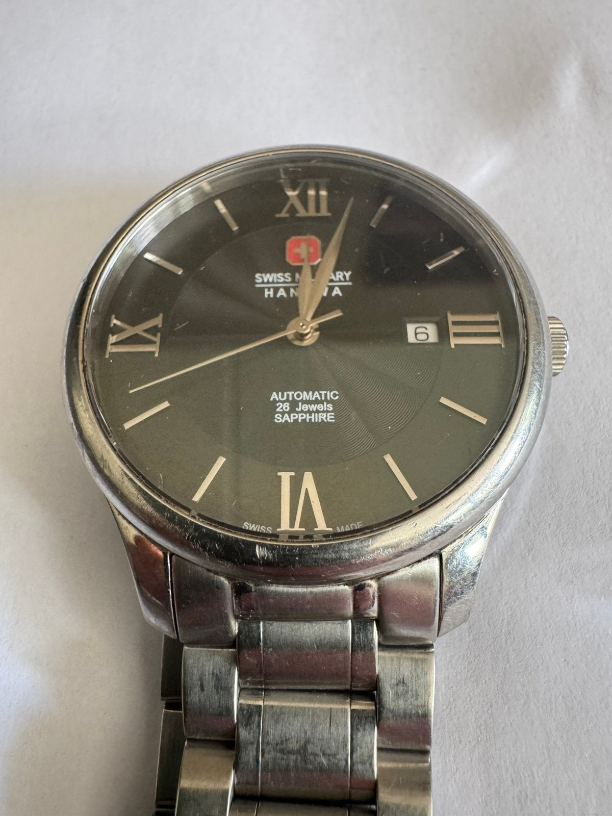 Swiss Military Hanowa Alpha Automatic 5299.04.007, Sieraden, Tassen en Uiterlijk, Overige merken, Staal, Gebruikt, Staal