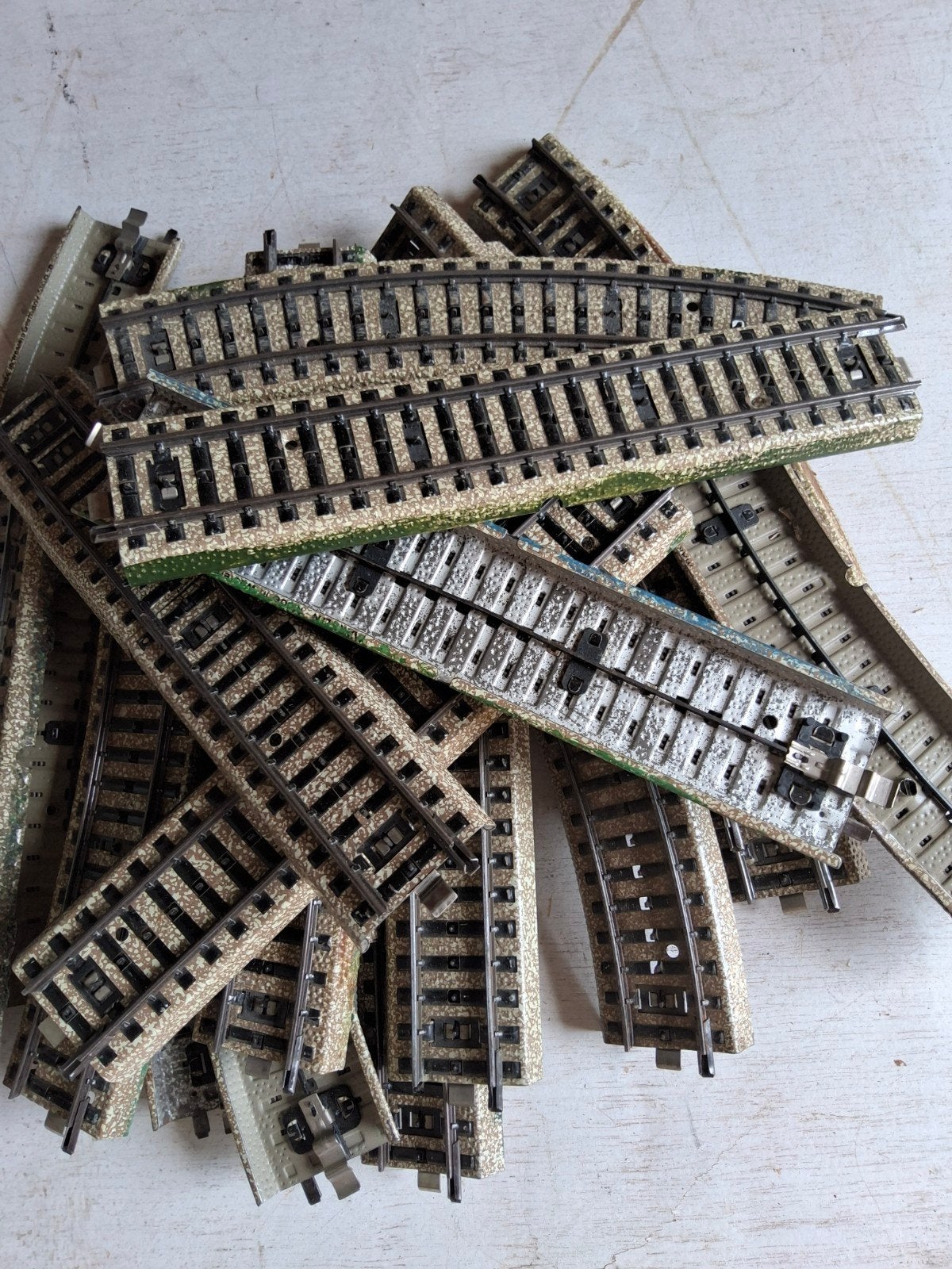 Marklin H0 M rails ; recht-gebogen-aansluitrail en wissels., Wisselstroom, Gebruikt, Rails, Ophalen of Verzenden