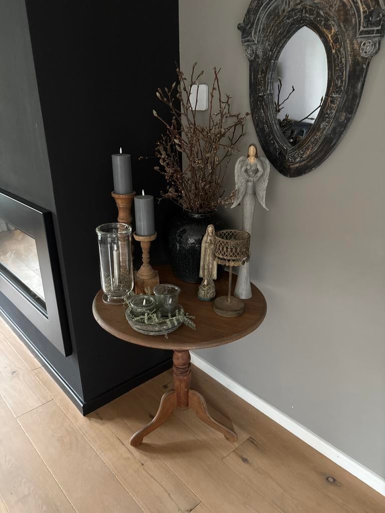 Wijntafel - Houten Bijzettafel 70x70 cm, Ophalen, Zo goed als nieuw