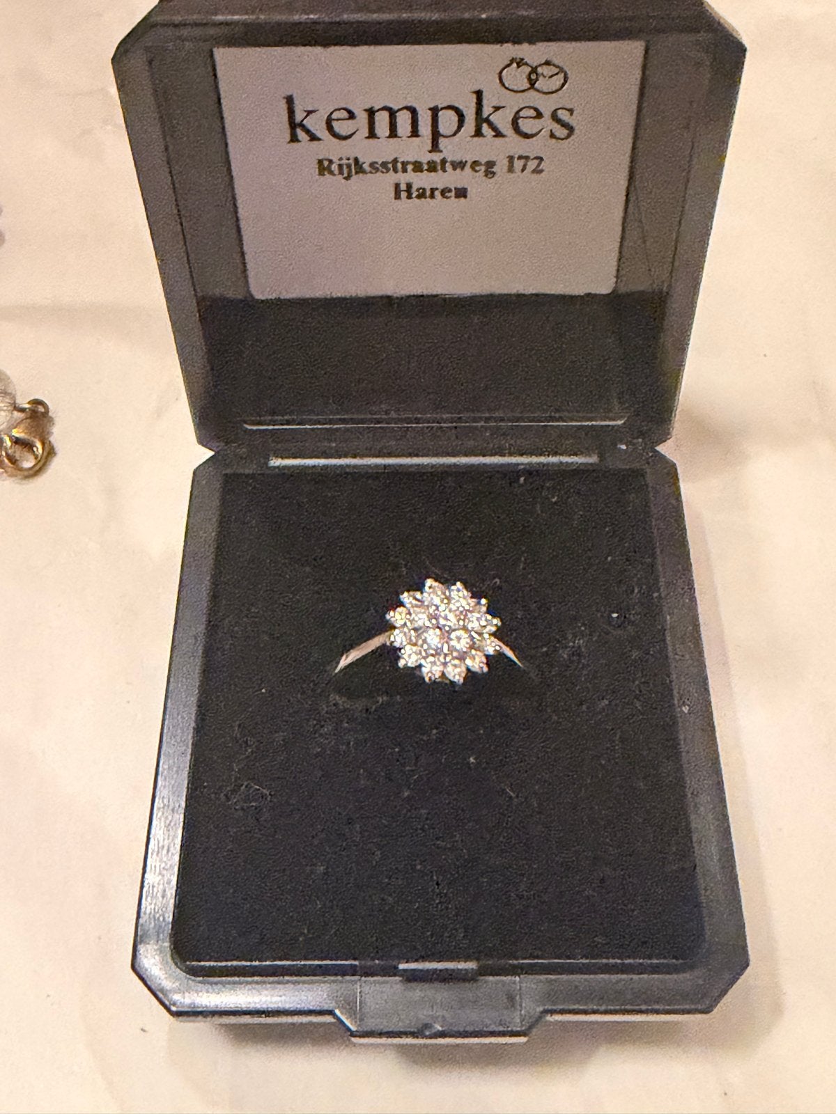 Prachtige wit Gouden Ring met Diamanten - Kempkes Juwelier, Verzenden, Zo goed als nieuw, 17 tot 18, Met edelsteen