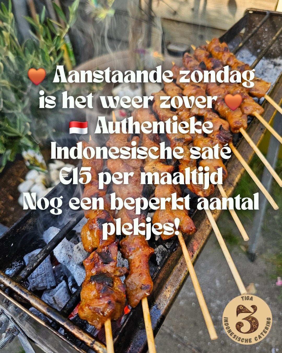 Authentieke Indonesische satémaaltijd zondag thuisbezorgd, Ophalen of Verzenden