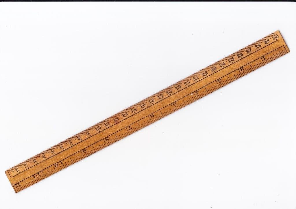 oude houten liniaal 30 cm, Ophalen of Verzenden