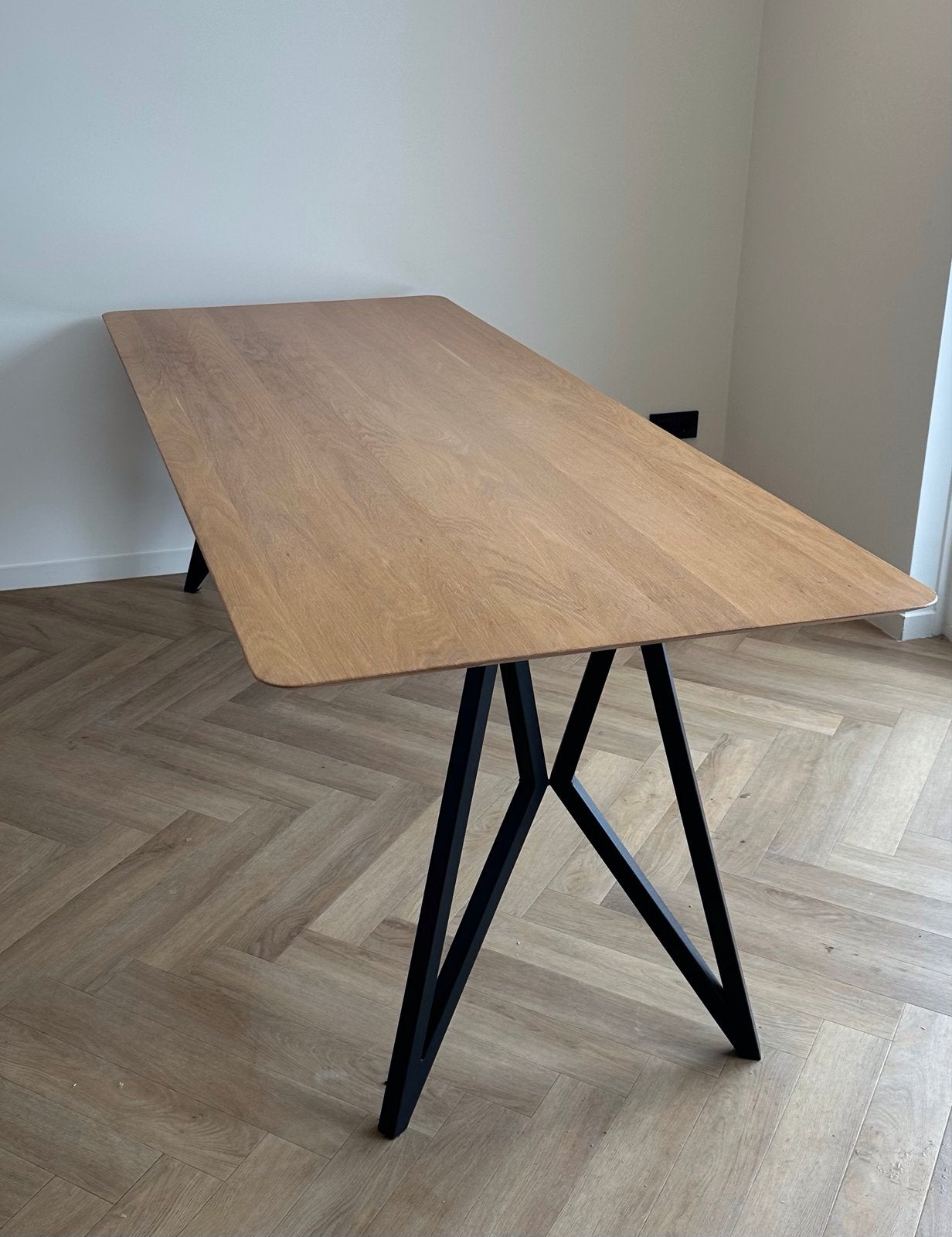 Eettafel Studio Henk 90 x 220 cm, Huis en Inrichting, Tafels | Eettafels, Ophalen, Eikenhout, 200 cm of meer, 50 tot 100 cm